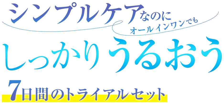 シンプルケアなのにオールインワンでもしっかりうるおう7日間でもトライアルセット
